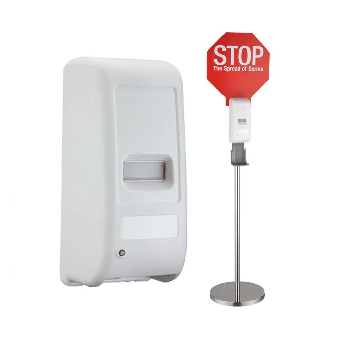 80889 Automatic Dispenser for Liquid Soap, Gel Hand Sanitizer, Alcohol 1000 ml with STANDEE