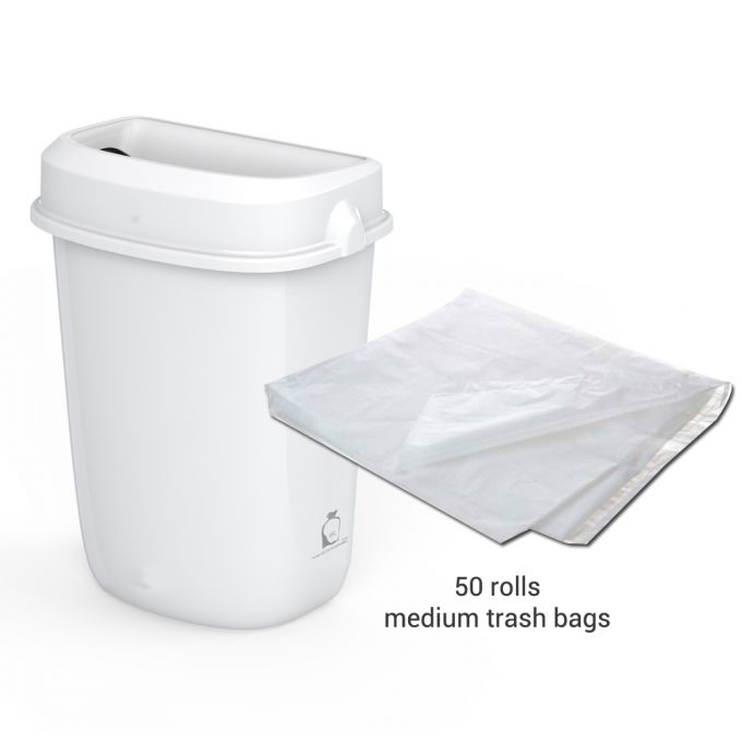 BUNDLE: 32L White Multi Trash Bin + 50 pcs Trash Bags