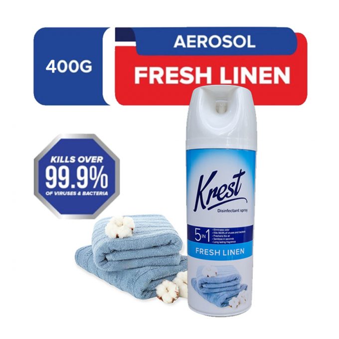 Krest Fresh Linen Disinfectant Spray 400 grams | Air Freshening