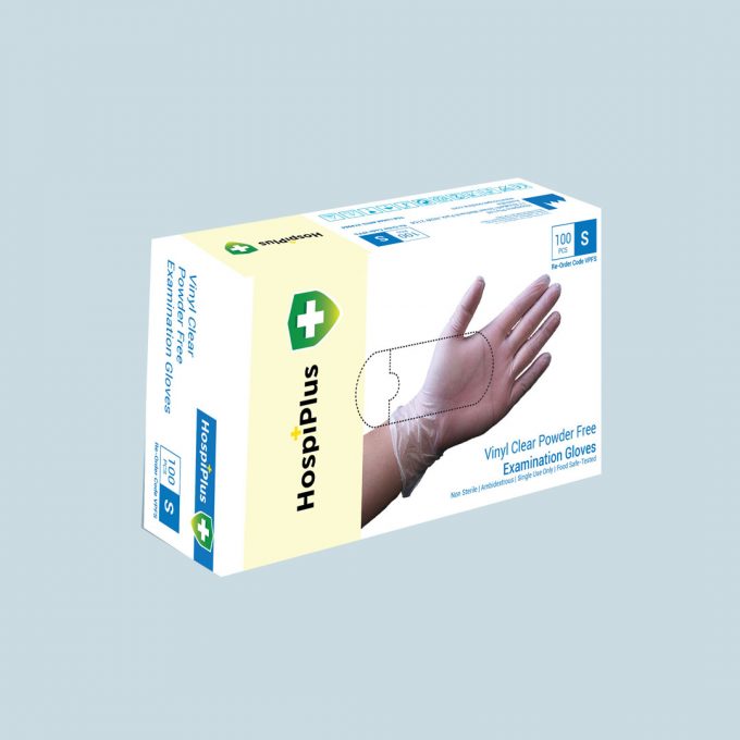 Clear Vinyl Powder Free Examination Gloves 100 pcs / box | Medical Gloves | Cleaning Gloves (S, M, L, XL)