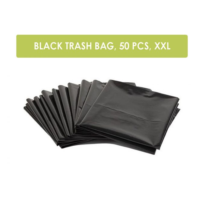 BLACK Trash Bag Garbage Bag 50 pcs (XXL) Heavy Duty Wholesale | HOSPECO