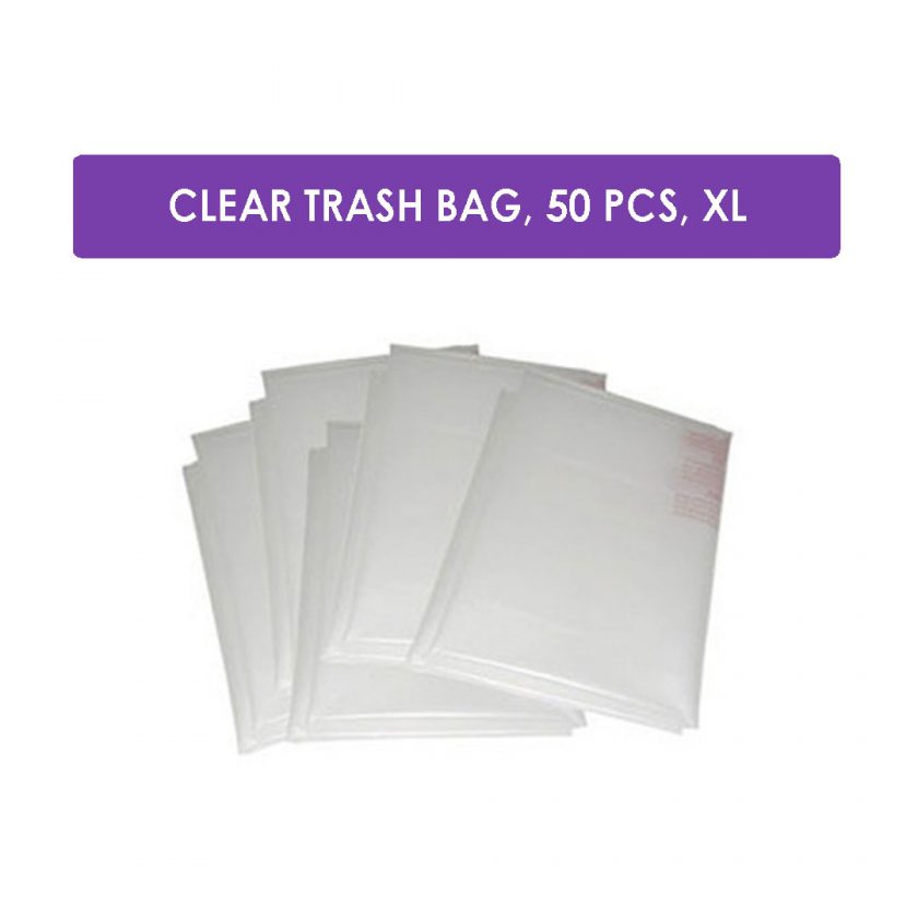 Clear Trash Bag, 50 pcs, XL