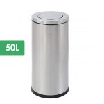 50L Stainless Steel Cylindrical Bin Swing Type | Swing Top Trash Bin | Round Trash Can