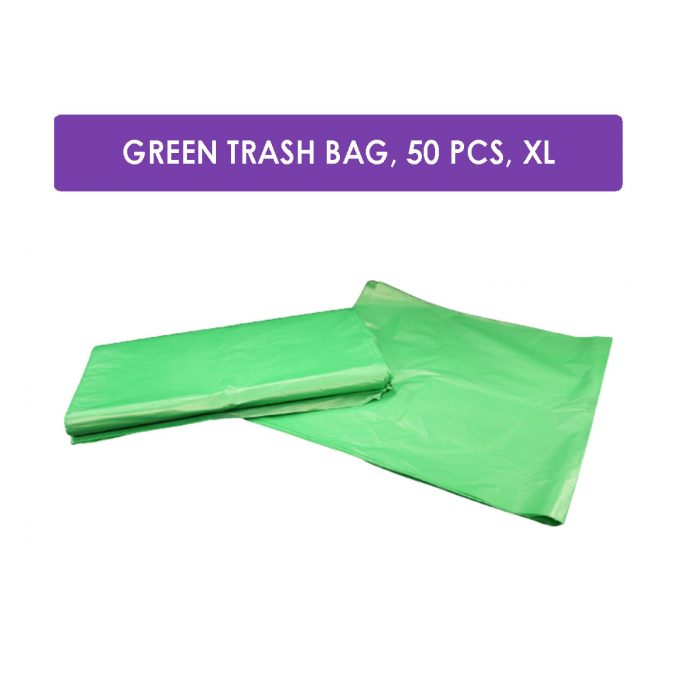 GREEN Trash Bag Garbage Bag 50 pcs (XL) Heavy Duty Wholesale | HOSPECO