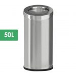 50L Stainless Steel Cylindrical Trash Bin | Slanted Cover Trash Bin | Round Trash Can
