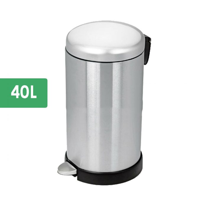 40L Stainless Steel Step Bin | Round Trash Can | Trash Bin