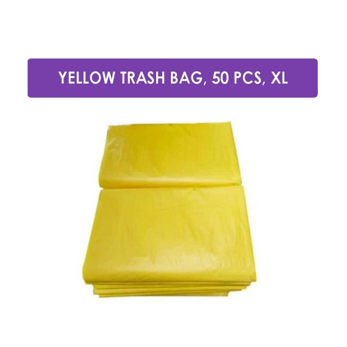 YELLOW Trash Bag Garbage Bag 50 pcs (XL) Heavy Duty Wholesale | HOSPECO