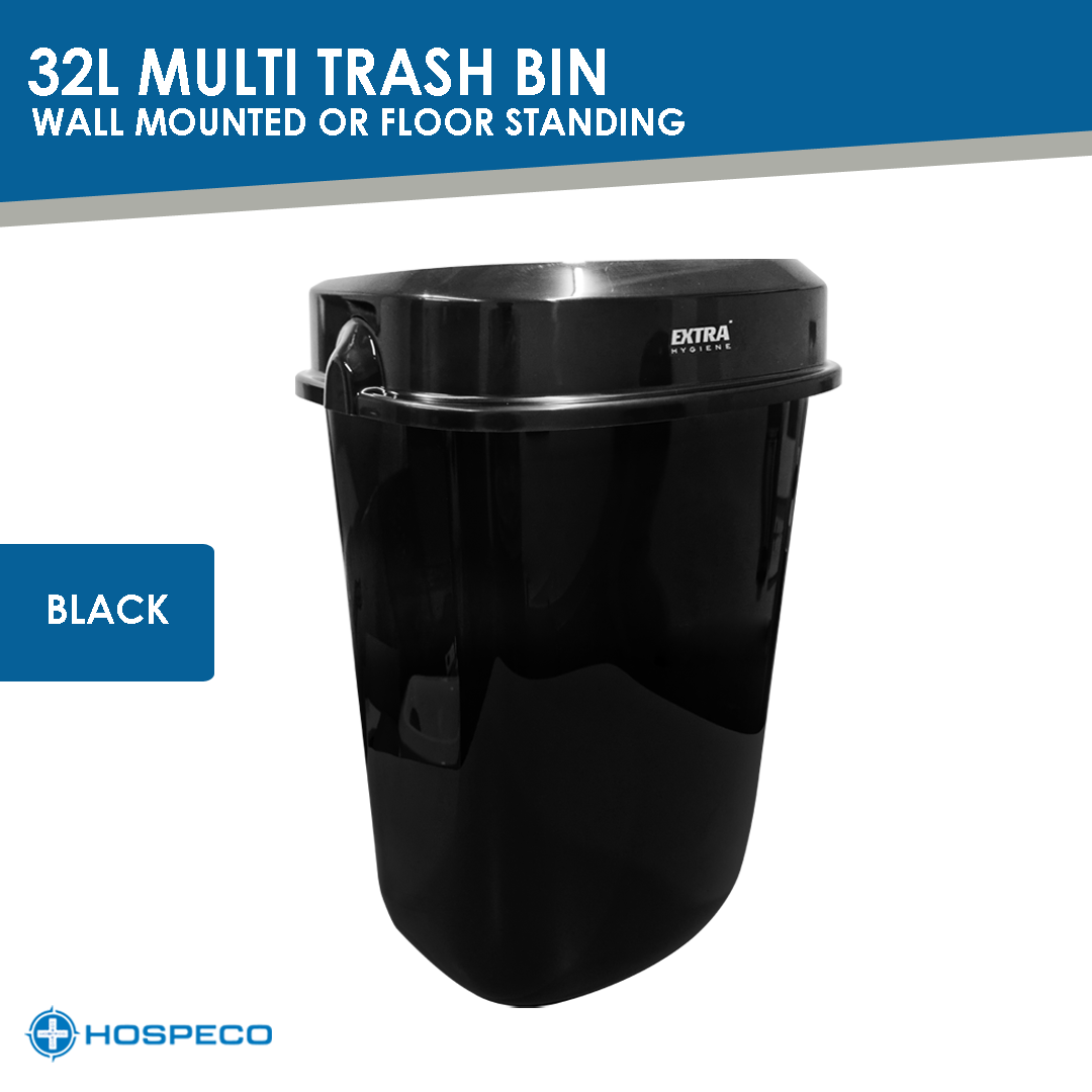 Multi Trash Bin Black 32L