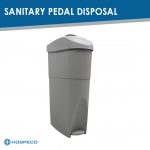 20L Sanitary Pedal Disposal Bin Gray Trash Bin | Trash Can | HOSPECO