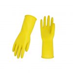 Yellow Rubber Latex Reusable Dishwashing Laundry Gloves | Cleaning Gloves