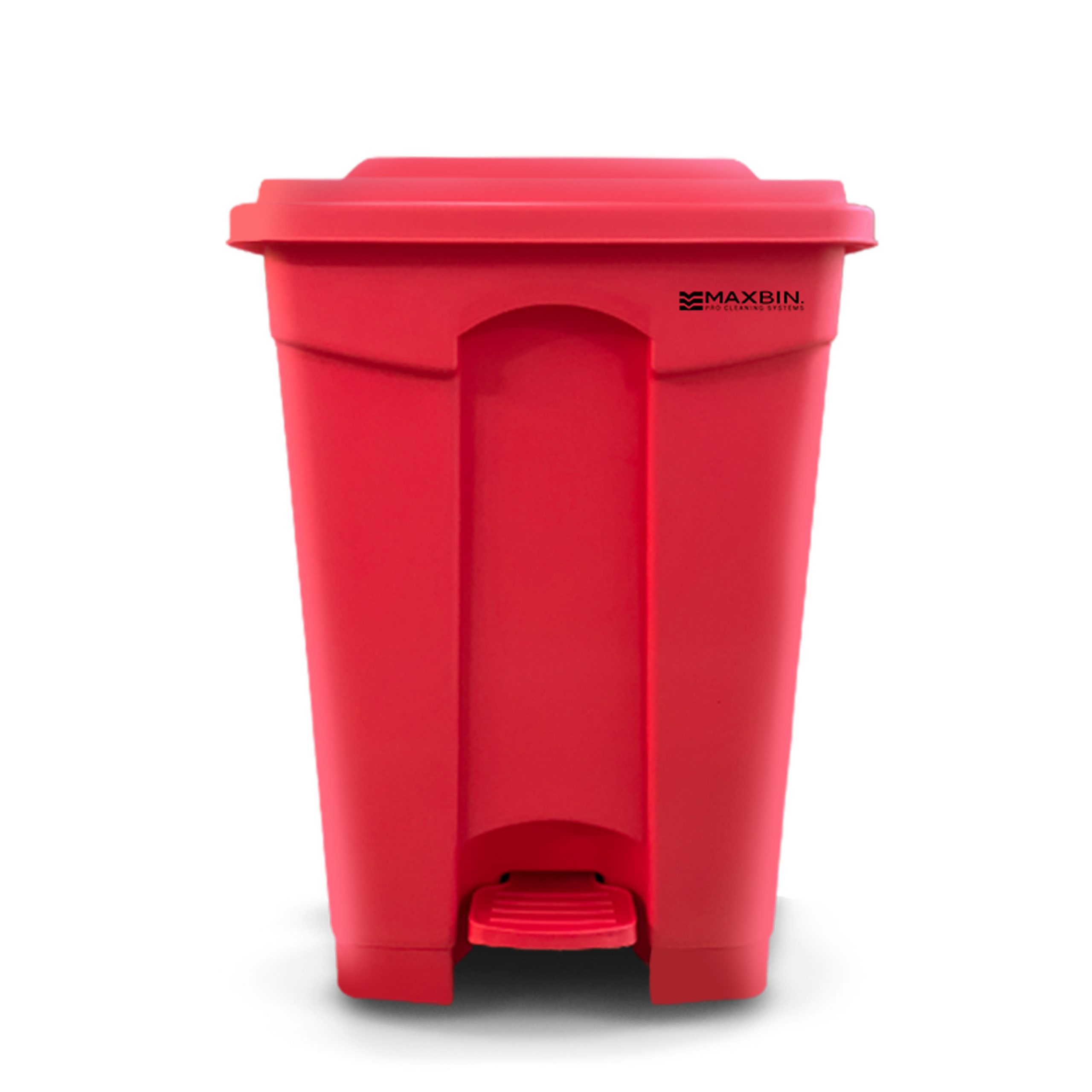 Max Bin 45L Heavy Duty Trash Bin Red | Trash Can with Cover | Foot Pedal Trash Bin | HOSPECO