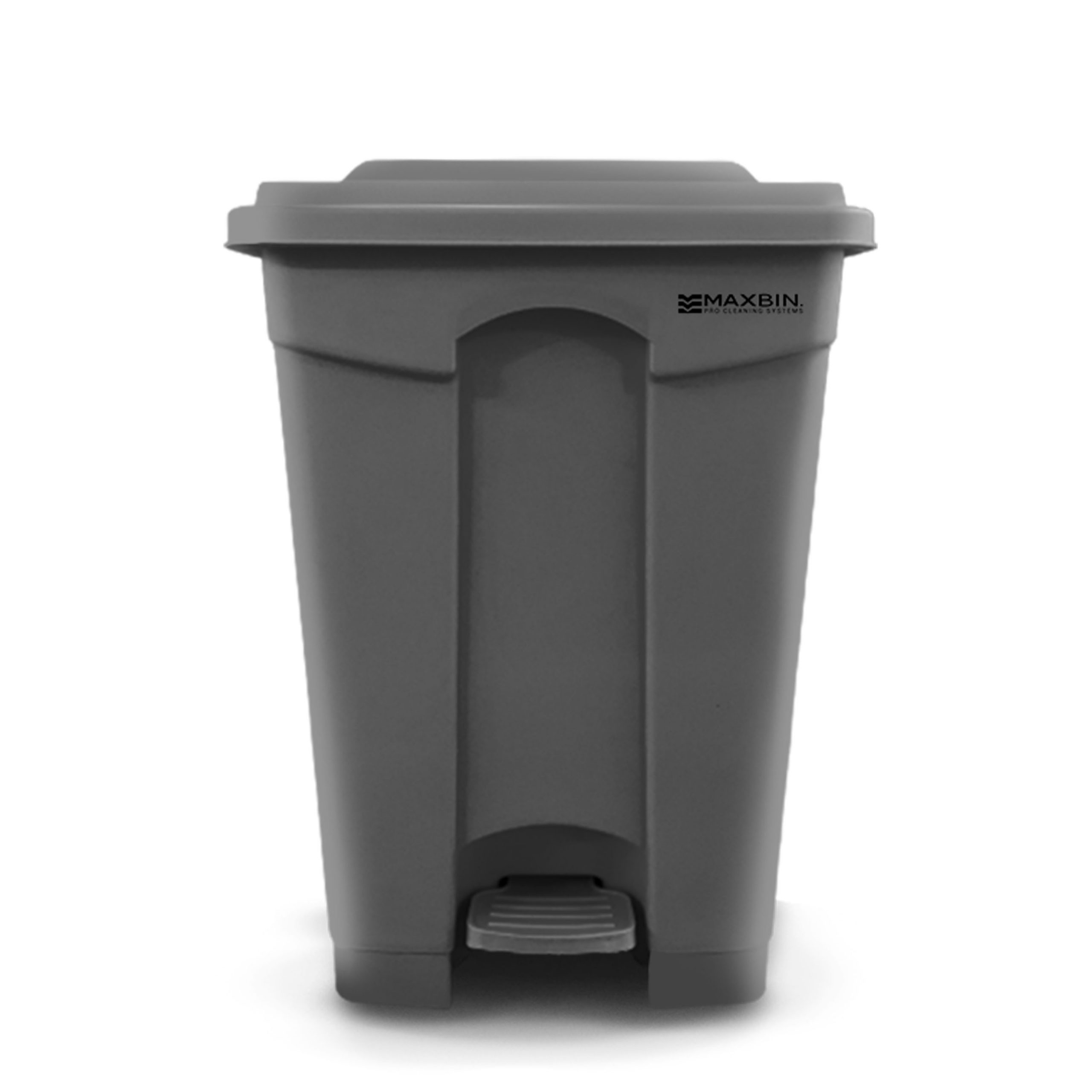 Max Bin 45L Heavy Duty Trash Bin Gray | Trash Can with Cover | Foot Pedal Trash Bin | HOSPECO