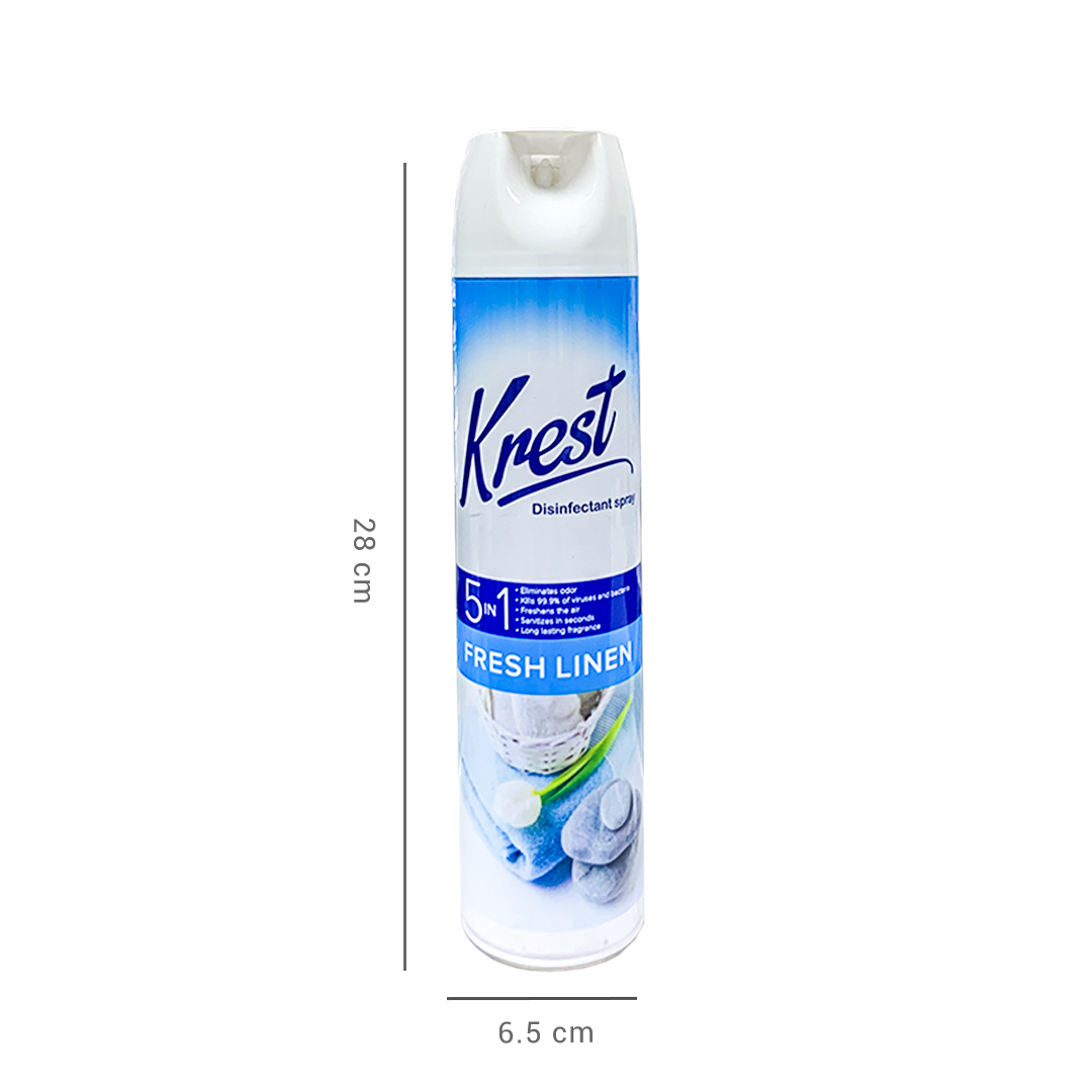 Krest Disinfectant Spray Fresh Linen 600g - Dimensions