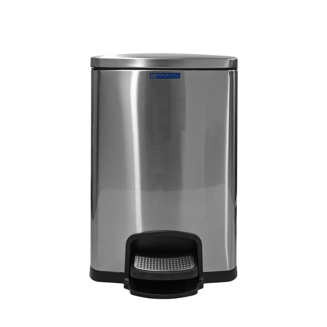 Maxbin-20L-Stainless-square-step-bin-front