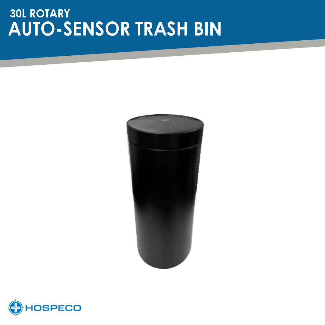 30L auto sensor trash bin black