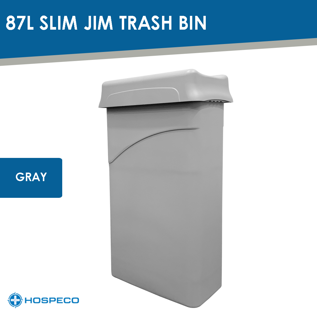 Slim Jim Trash Bin Gray 87L