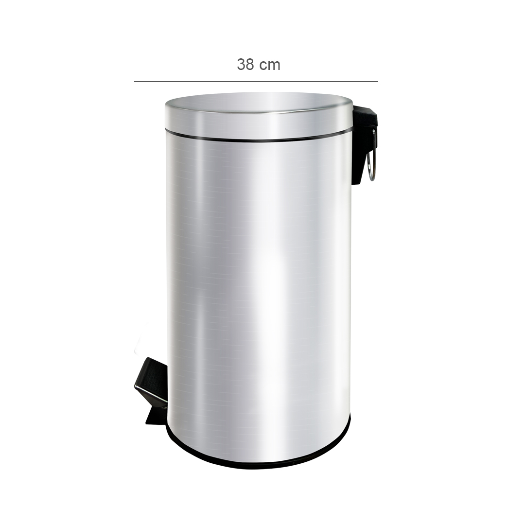 40L Stainless Steel Cylindrical Step Bin Dimensions 2
