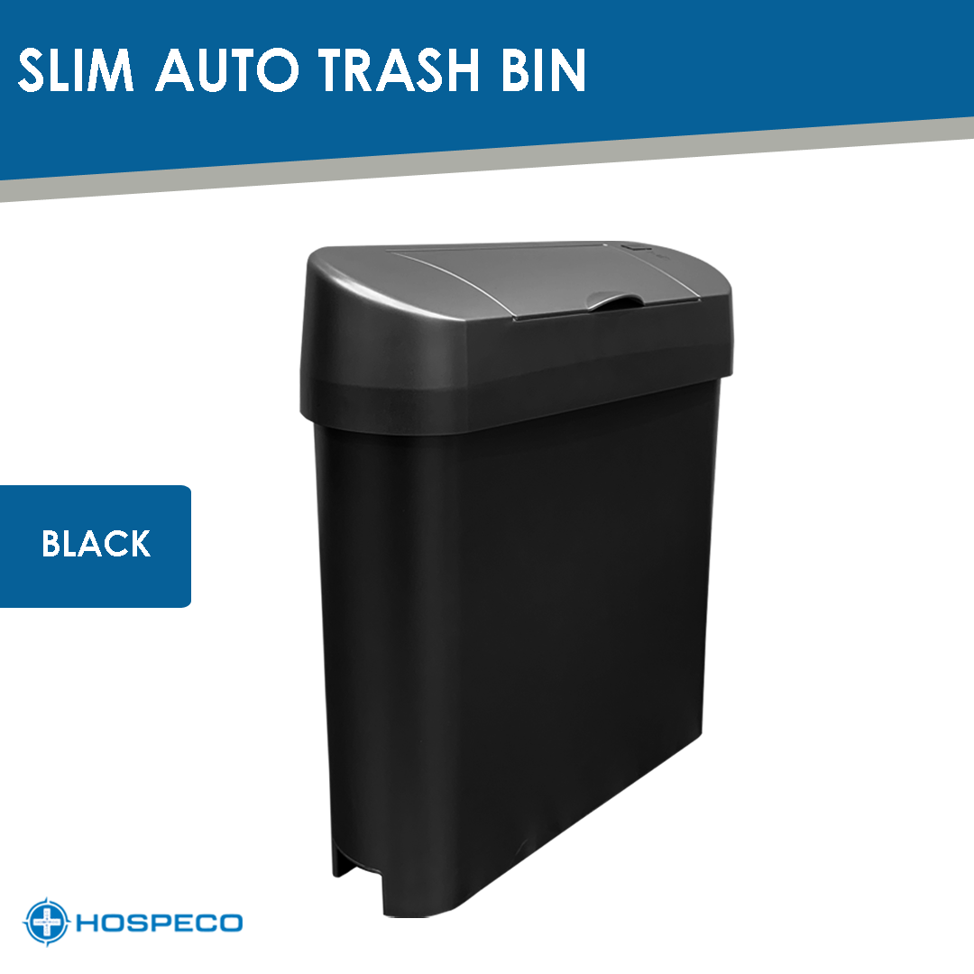 Slim Auto Trash Bin Black