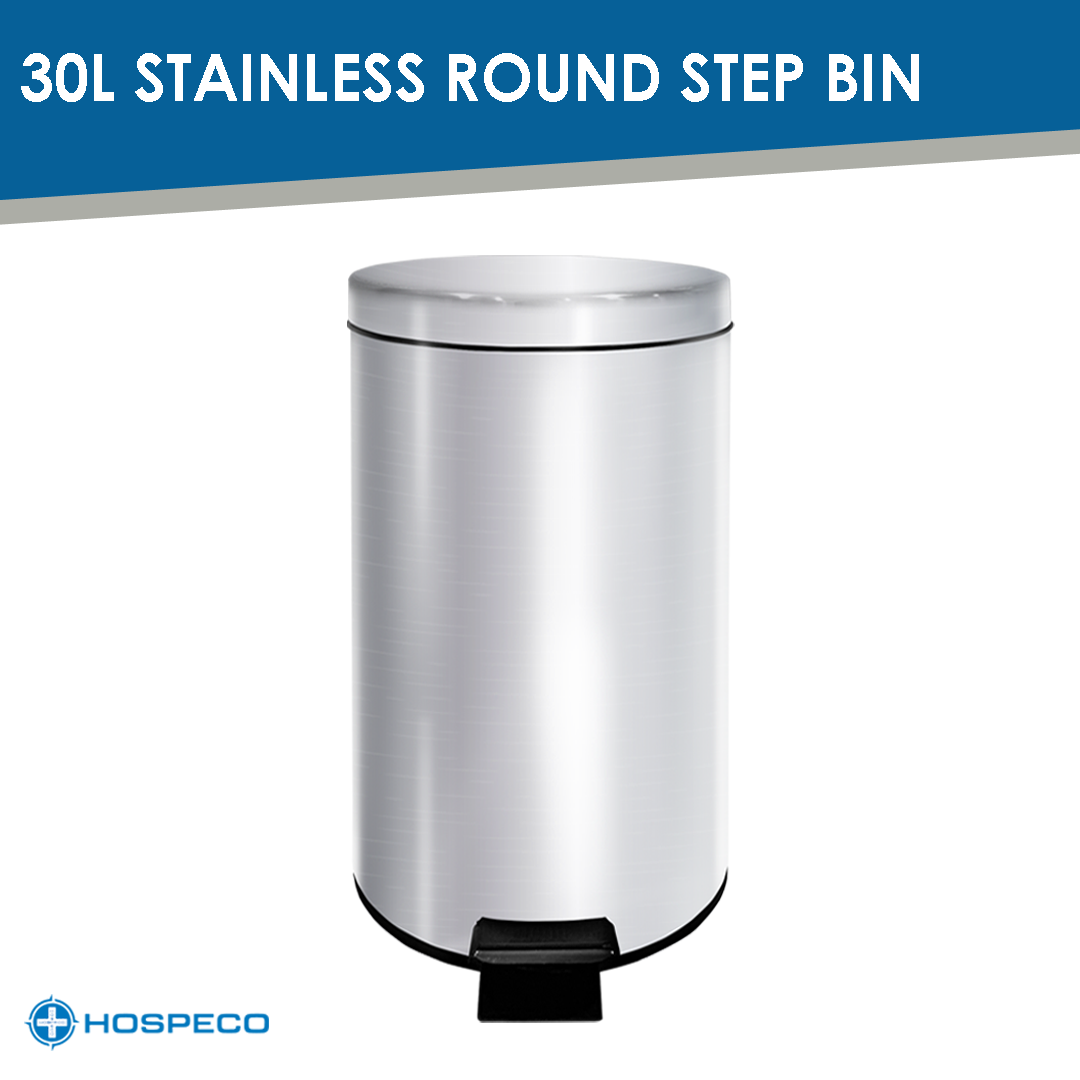 Stainless Steel Cylindrical Step Bin 30L