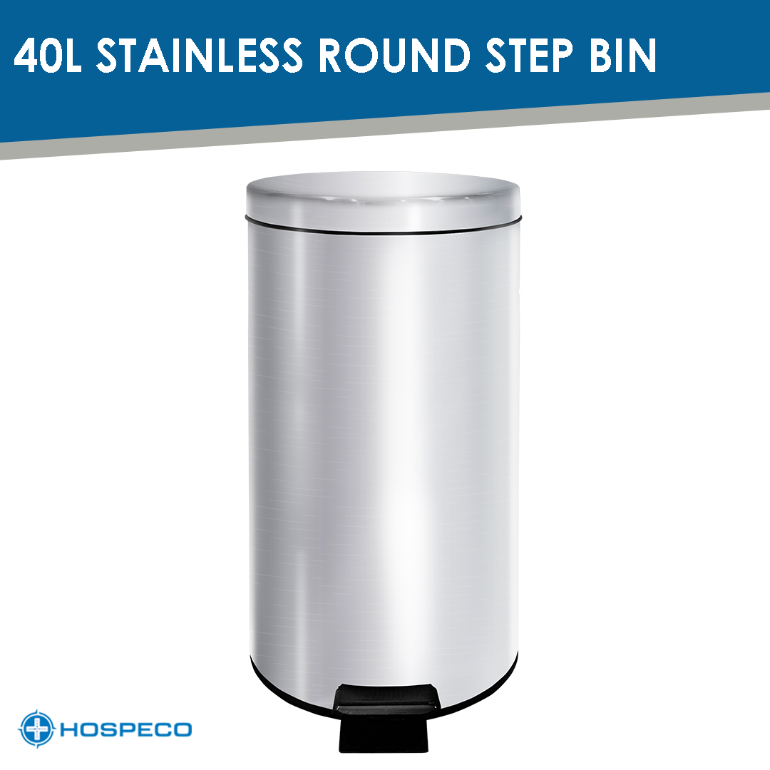 Stainless Steel Cylindrical Step Bin 40L